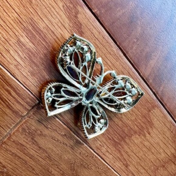 Crystal Butterfly & Tennis Racket w/ Pearl Brooch (both for $8) - Picture 6 of 8